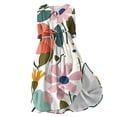 thumbnail image 1 of Busydd Dresses for Women Trendy Boho Floral Print Maxi Dress Casual Flowy Short Sleeve V Neck Homecoming Dress Lapel Button Tunic Drawstring Wedding Guest Dresses Plus Size Cocktail Dress S-4XL, 1 of 5