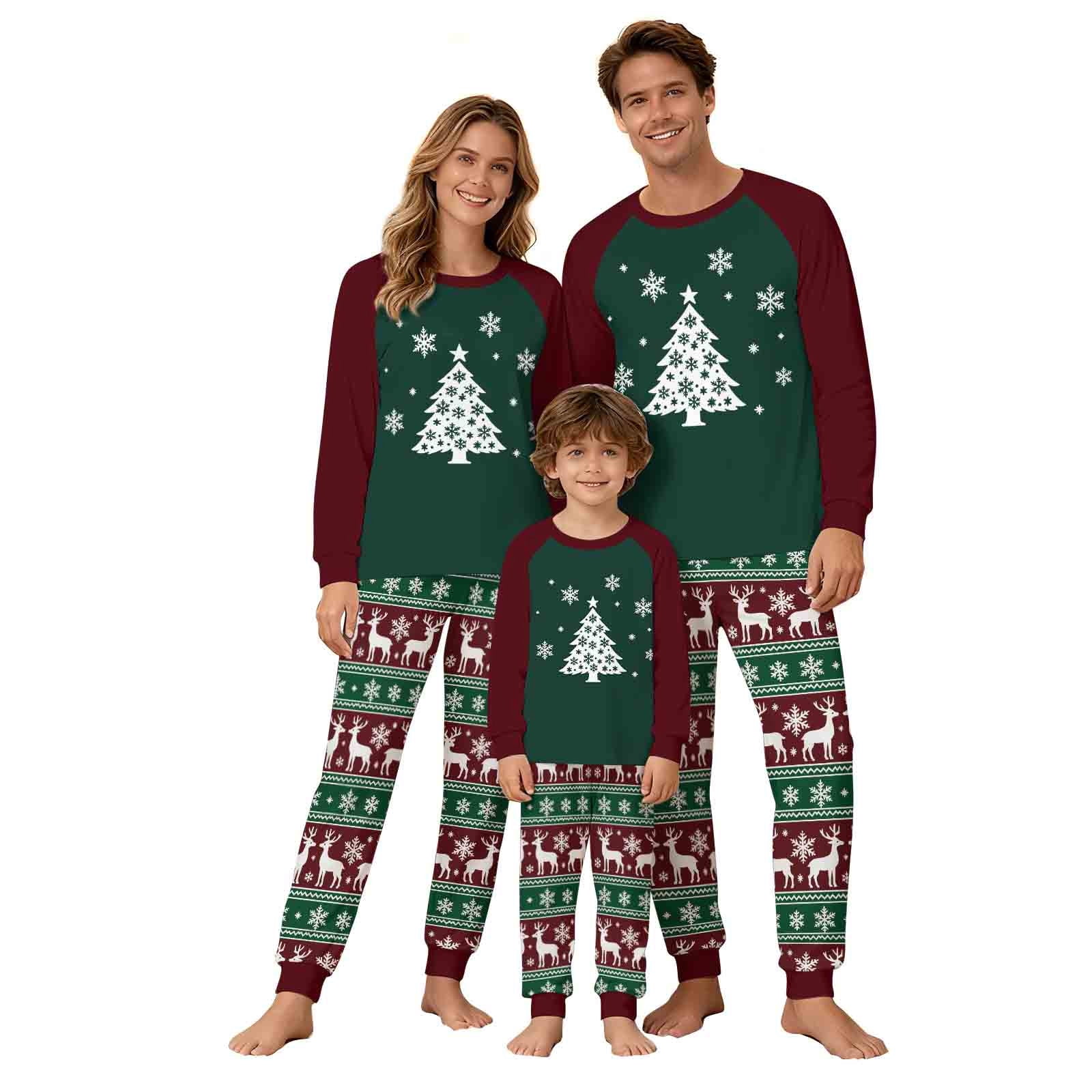 Busydd Family Christmas Pajamas Matching Sets Fashion Long Sleeve ...