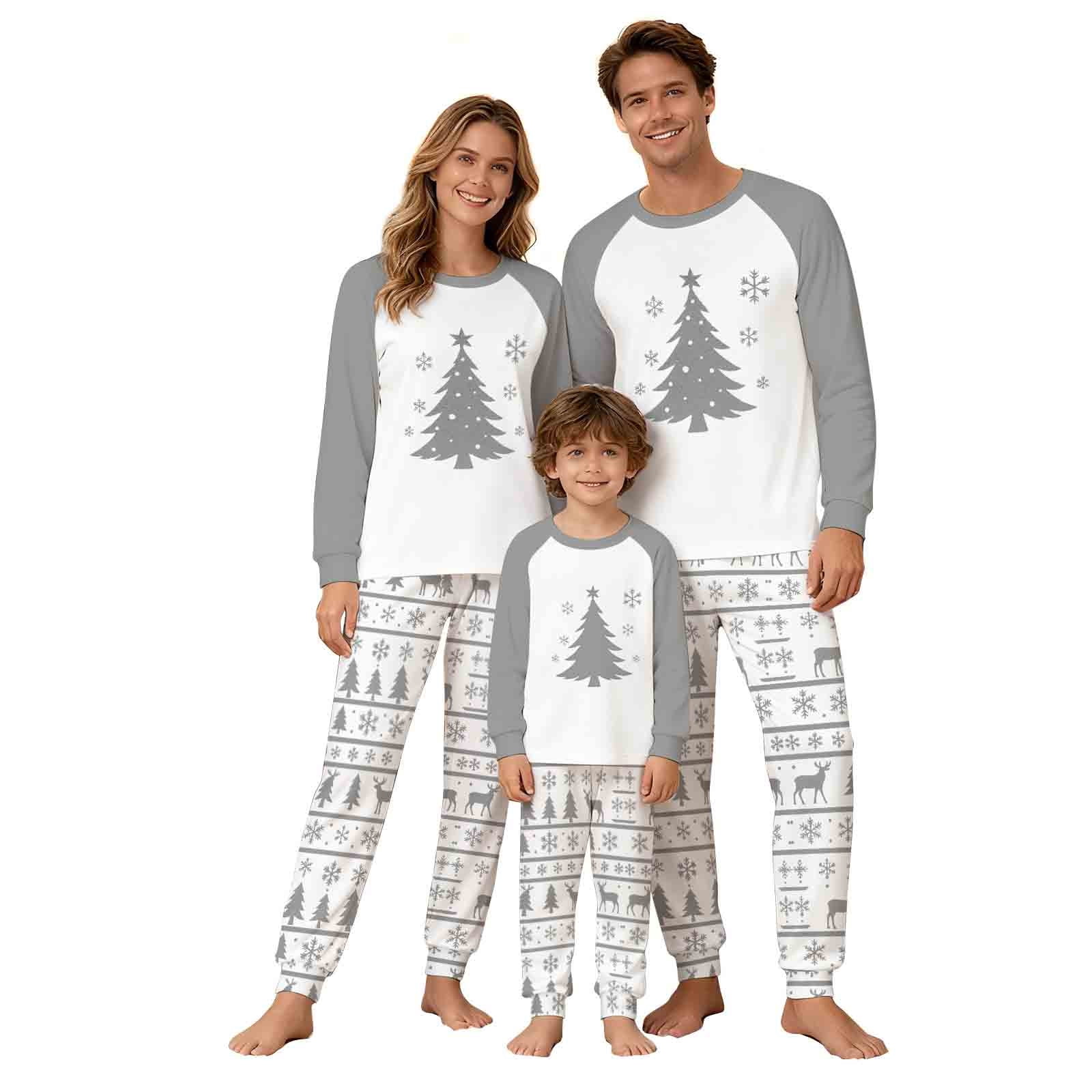 Busydd Family Christmas Pajamas Matching Sets Fashion Long Sleeve ...