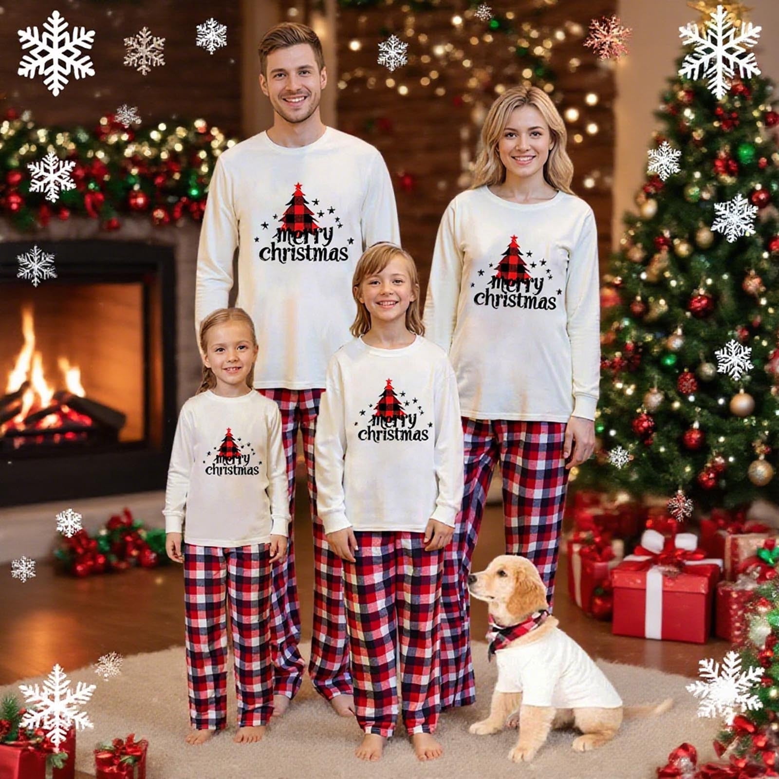 Busydd Family Pajamas Matching Sets Fashion Holiday Print Christmas ...