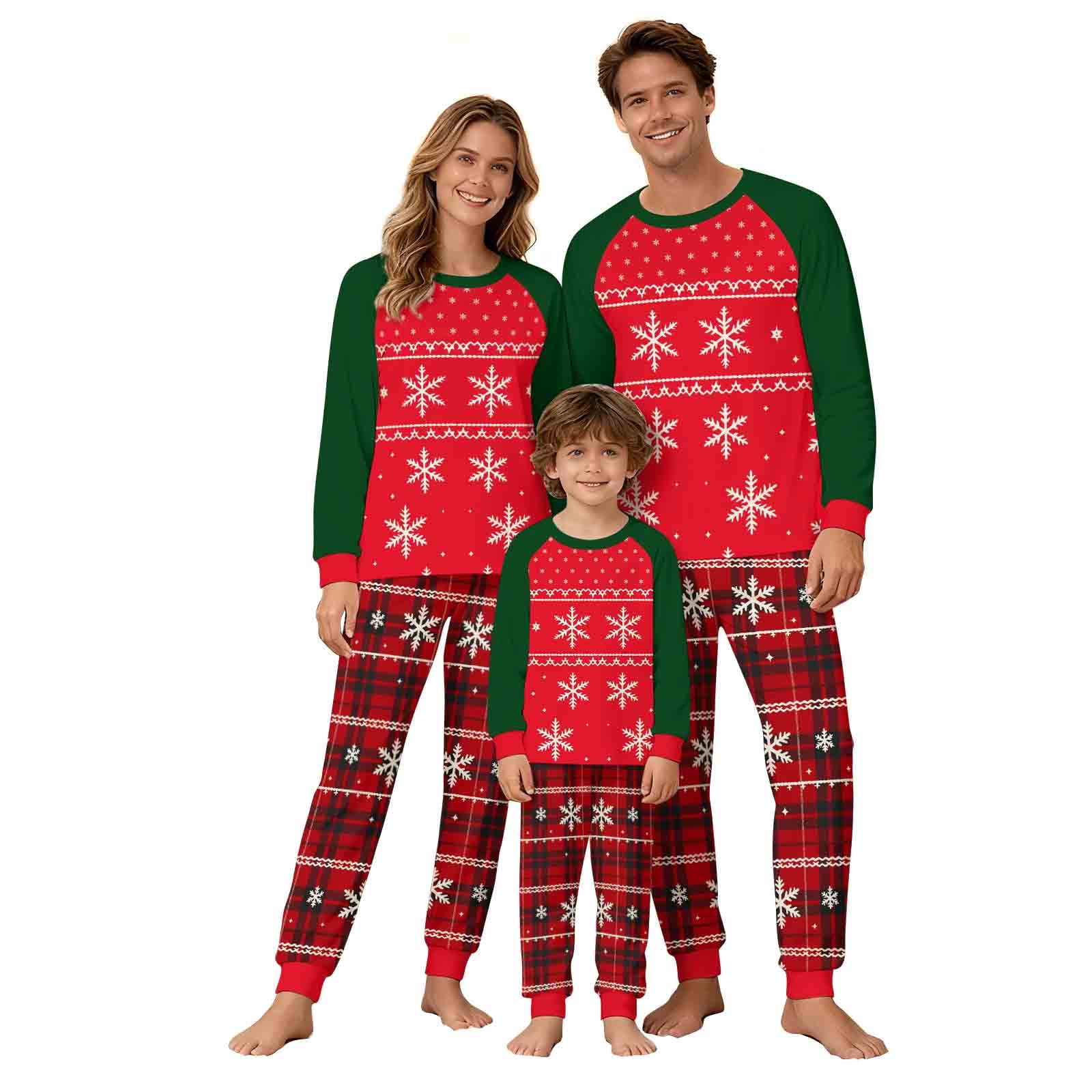 Busydd Family Pajamas Matching Sets Trendy Casual Print Christmas ...