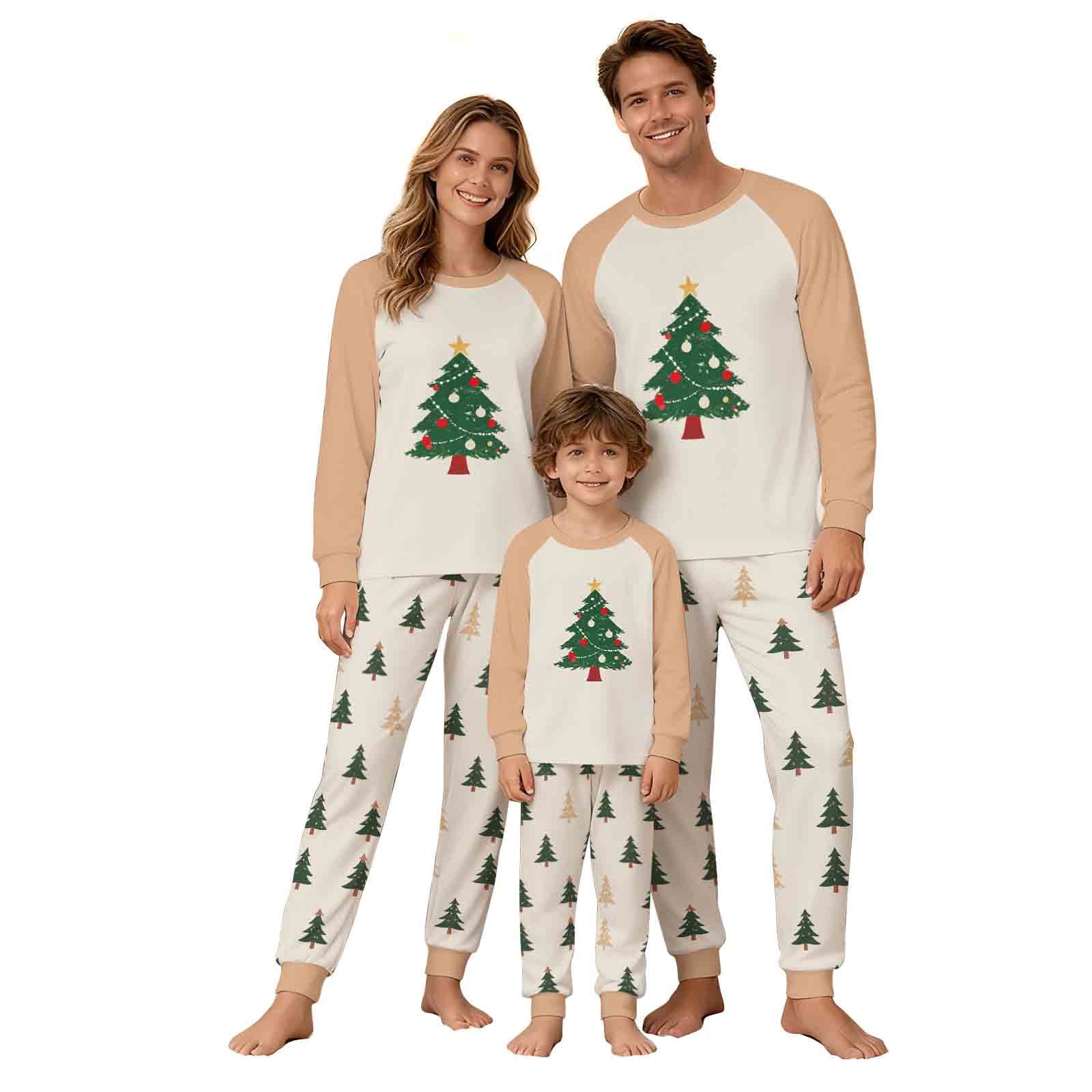 Busydd Family Pajamas Matching Sets Trendy Casual Print Christmas ...