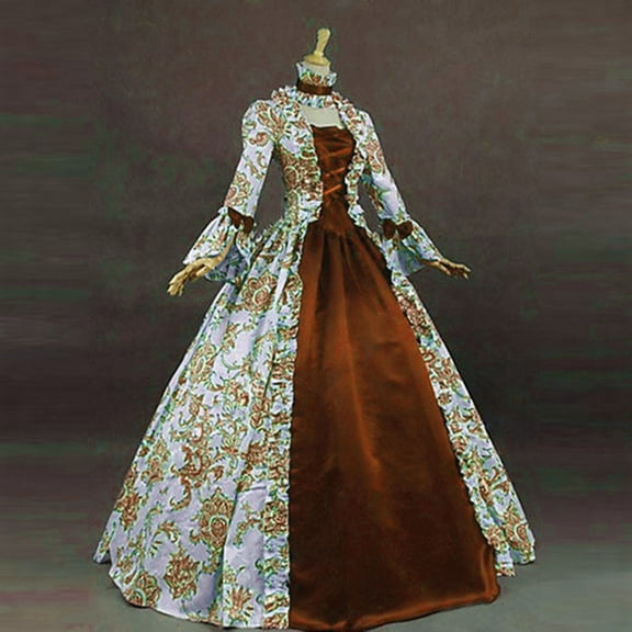 Busydd Fashion Women Plus Size Vintage Gothic Court Collar Patchwork Bow Dress S