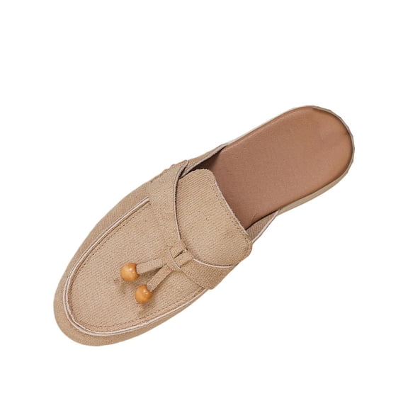 Busydd Flats for Women Comfortable Closed Toe Womens Slides Casual Solid Color Women Footwear 6