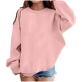 thumbnail image 1 of Busydd Girls Clothes 2-12 Years Casual Comfortable Cotton Sweatshirts for Boys Unisex Solid Color Long Sleeve Girls Sweatshirt Round Neck Toddler Little Teen Girls Tops 2-3 Years, 1 of 4