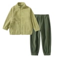 thumbnail image 1 of Busydd Girls Clothes 2 Piece Sets 3-17 Years Unisex Warm Toddler Teen Boy Clothes Sets Solid Color Long Sleeve Zip Fleece Jackets and Pants Girls Winter Outfits 11-12 Years, 1 of 5