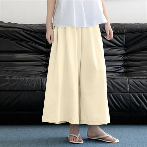 Busydd Girls Clothes 3-15 Solid Color Elastic Waist Girls Pants Casual Baggy Wide Leg Pants Teen Girl Clothes