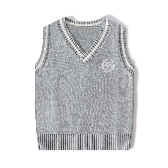 Busydd Girls Clothes 3-15 Years V Neck Sleeveless Knit Sweaters Comfy Casual Unisex Boys Girls Sweaters Fashion Cute Kids Clothing