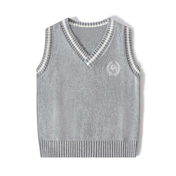 Busydd Girls Clothes 3-15 Years V Neck Sleeveless Knit Sweaters Comfy Casual Unisex Boys Girls Sweaters Fashion Cute Kids Clothing