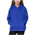 thumbnail image 1 of Busydd Girls Clothes 4-14 Years Solid Color Long Sleeve Boys Hoodies Unisex Girls' Boys' Hooded Sweatshirts Casual Comfy Fall Teen Girl Clothes with Pockets, 1 of 9