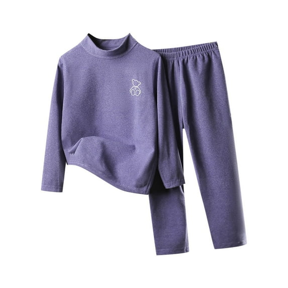 Busydd Girls' Clothing Sets 1-14 Years Long Sleeve Thermal Undershirts and Tops Boys Fashion Comfy Casual Loungewear Sets Two Piece Sets for Boy Girl 3 Years