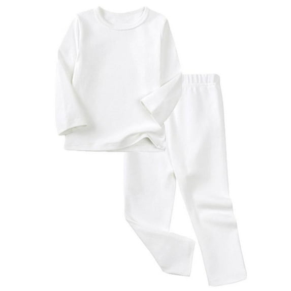 Busydd Girls' Clothing Sets 9 Months -9 Years Casual Long Sleeve Tops and Pants Pajamas Sets Solid Color Warm Boys' Fashion Loungeweat Sets Unisex Toddler Outfits 7 Years