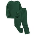 thumbnail image 1 of Busydd Girls' Clothing Sets 9 Months -9 Years Casual Long Sleeve Tops and Pants Pajamas Sets Solid Color Warm Boys' Fashion Loungeweat Sets Unisex Toddler Outfits 7 Years, 1 of 7