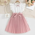 thumbnail image 1 of Busydd Girls Dresses 8-12 Years Cotton Teen Girl Clothes Ruffle Sleeve Shirts and A Line Dresses for Girls Trendy Solid Color Flowy Girls Summer Clothes, 1 of 3