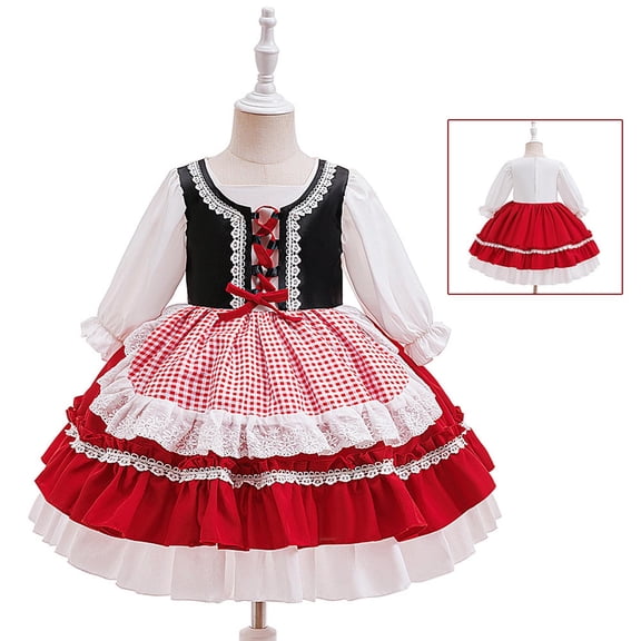 Busydd Girls Fall Dresses 6 Months-3 Years Holiday Party Christmas Toddler Dress Trendy Flowy Long Sleeve Tunic Girls Fall Dress 9 Months