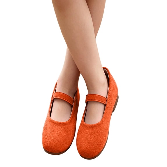 Busydd Girls Mary Jane Shoes 15 Months-7 Years Trendy Comfortable Elastic Strap Slip on Girls' Flats 26