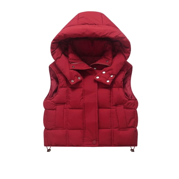 Busydd Girls Puffer Vest 3-15 Years Fashion Winter Warm Sleeveless Toddler Boys Puffer Vest Casual Solid Color Hooded Teen Girls Vest with Pockets 10-11 Years