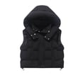 thumbnail image 1 of Busydd Girls Puffer Vest 3-15 Years Fashion Winter Warm Sleeveless Toddler Boys Puffer Vest Casual Solid Color Hooded Teen Girls Vest with Pockets 5-6 Years, 1 of 2