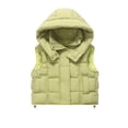 thumbnail image 1 of Busydd Girls Puffer Vest 3-15 Years Fashion Winter Warm Sleeveless Toddler Boys Puffer Vest Casual Solid Color Hooded Teen Girls Vest with Pockets 8-9 Years, 1 of 2