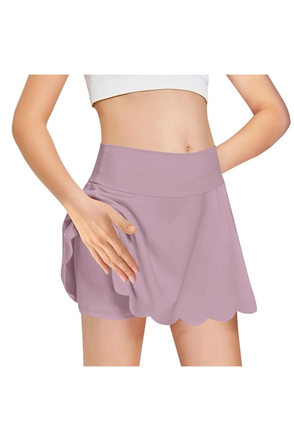 Girls Skorts 4-14 Years Fashion High Waisted Girls Athletic Skorts Solid Color A-line Toddler Little Teen Girls Summer Clothes