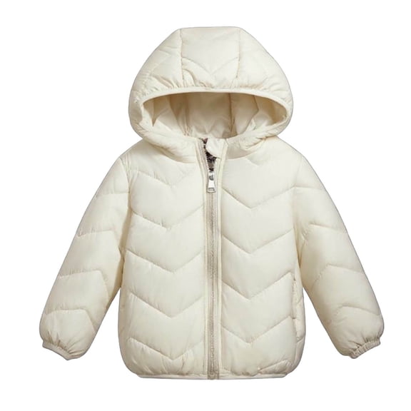 Busydd Girls Winter Coat 1-13 Years Comfortable Warm Solid Color Long Sleeve Boys Winter Coat Casual Hooded Zipper Puffer Jacket Little Girls Clothes with Pockets 1-2 Years