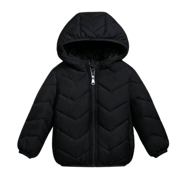 Busydd Girls Winter Coat 1-13 Years Comfortable Warm Solid Color Long Sleeve Boys Winter Coat Casual Hooded Zipper Puffer Jacket Little Girls Clothes with Pockets 2-3 Years