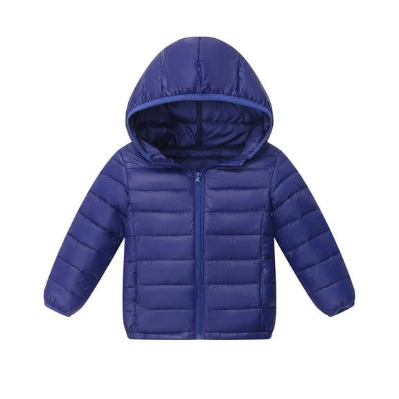 Busydd Girls Winter Coat 4-14 Years Unisex Solid Color Kids Puffer Jacket Fashion Warm Long Sleeve Boys Winter Coats Zip Hooded Teen Winter Jacket with Pockets 5 Years