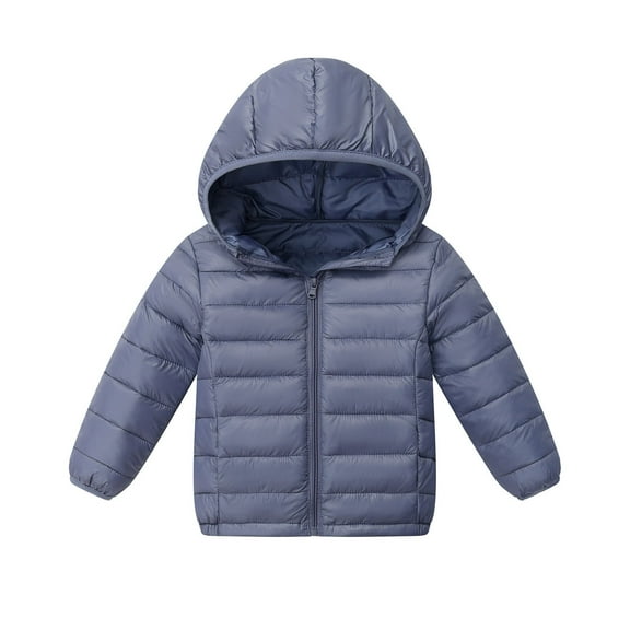 Busydd Girls Winter Coat 4-14 Years Unisex Solid Color Kids Puffer Jacket Fashion Warm Long Sleeve Boys Winter Coats Zip Hooded Teen Winter Jacket with Pockets 5 Years