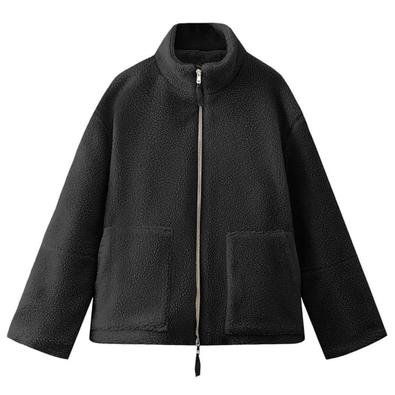 Busydd Girls Winter Coat 5-15 Years Warm Comfy Solid Color Stand Collar Boys Fleece Jacket Casual Long Sleeve Zipper Boys Clothes with Pockets 9-10 Years