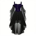 thumbnail image 1 of Busydd Halloween Dresses for Women Trendy Chiffon Lace Gothic Dress Vintage Color Block Medieval Renaissance Costume 2XL, 1 of 3
