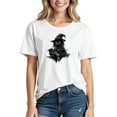 thumbnail image 1 of Busydd Halloween Graphic Tees for Women Fashion Fall Short Sleeve T Shirts for Women Casual Comfortable Round Neck Cotton Going Out Tops for Women XL, 1 of 3