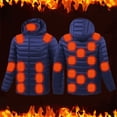 thumbnail image 1 of Busydd Heated Jacket for Men with 4 Heating Levels 25 Heating Zones USB Rechargeable Heated Coats Fashion Solid Color Zipper Winter Jackets Thermal Heating Jacket Battery Not Included, 1 of 9