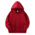 thumbnail image 1 of Busydd Hoodies for Boys Girls 2-11 Years Casual Unisex Long Sleeve Solid Color Zip Up Boys Hoodies Loose Comfy Cotton Hooded Fall Jackets with Pockets, 1 of 5