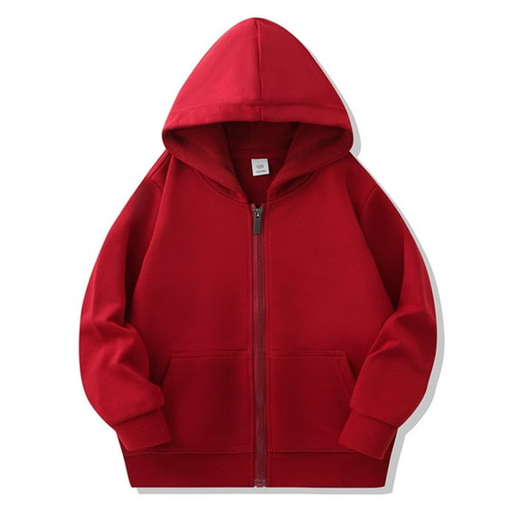 Busydd Hoodies for Boys Girls 2-11 Years Casual Unisex Long Sleeve Solid Color Zip Up Boys Hoodies Loose Comfy Cotton Hooded Fall Jackets with Pockets