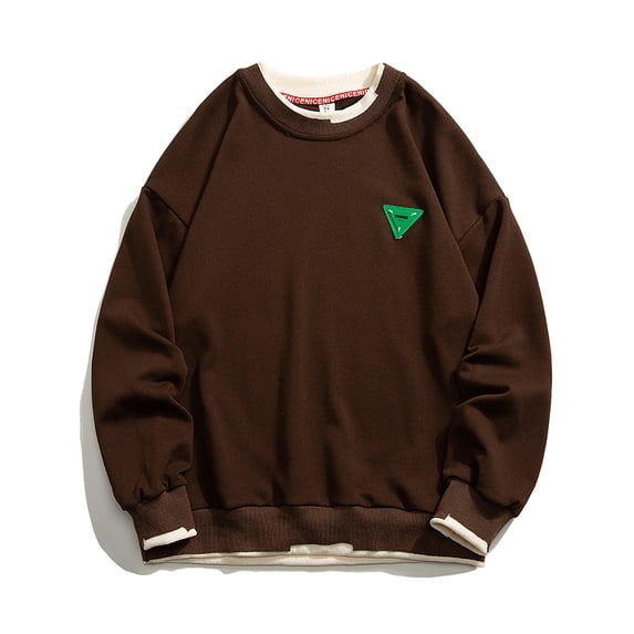 Busydd Hoodies for Men Solid Color Graphic Crewneck Sweatshirts Casual Loose Long Sleeve Shirts for Men Fashion Lightweight Oversized Sweatshirt Plus Size Pullover Tops M-5XL