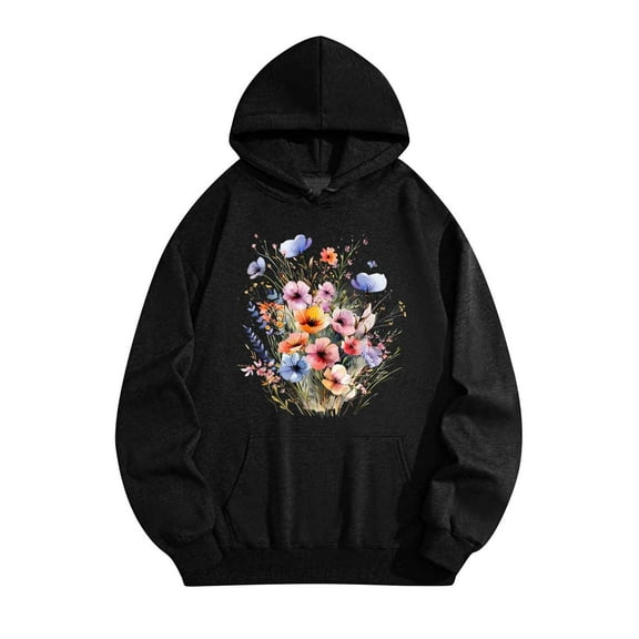 Busydd Hoodies for Men and Women Casual Comfy Cotton Unisex Long Sleeve Shirts Fashion Print Pullover Sweatshirts Loose Hooded Fall Sweatshirts with Pockets 2XL