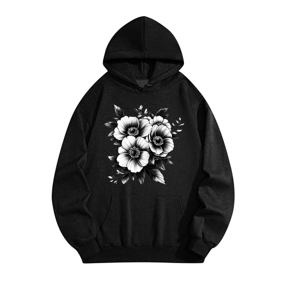 Busydd Hoodies for Men and Women Casual Comfy Cotton Unisex Long Sleeve Shirts Fashion Print Pullover Sweatshirts Loose Hooded Fall Sweatshirts with Pockets L