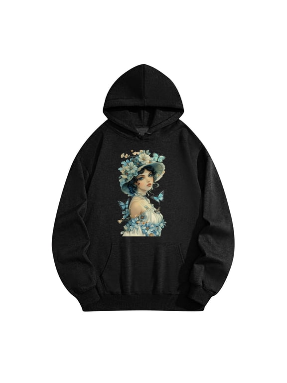 Hoodies for Men and Women Casual Comfy Cotton Unisex Long Sleeve Shirts Fashion Print