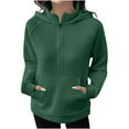 thumbnail image 1 of Busydd Hoodies for Women Fall Casual Long Sleeve Stand Collar Womens Hoodies Pullover Fashion Solid Color Zip Hooded Sweatshirt for Women with Pocket XL, 1 of 5