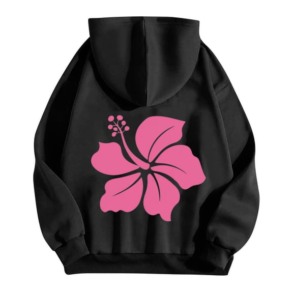 Busydd Hoodies for Women Fall Fashion Print Long Sleeve Tops for Women Casual Loose Drawstring Womens Hoodies Comfy Pullover Hooded Sweatshirts with Pocket S