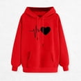 thumbnail image 1 of Busydd Hoodies for Women Graphic Pullover Hoodie Long Sleeve Drawstring Hooded Sweatshirt Fashion Casual Heart Print Plain Hoodie with Pocket and Hood, 1 of 3