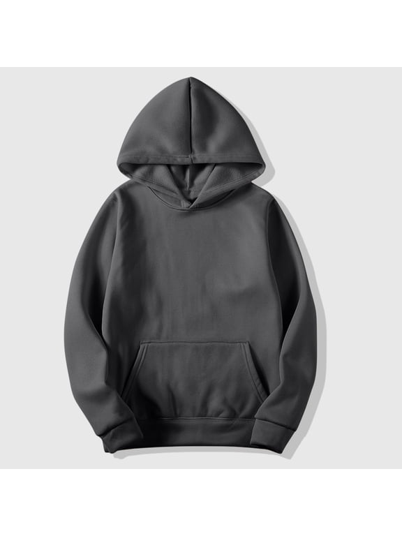 Hoodies for Men Casual Solid Color Hooded Mens Long Sleeve Shirt Comfy Fleece Men Hoodies Loose Plain Hooded Sweatshirt with Pocket M
