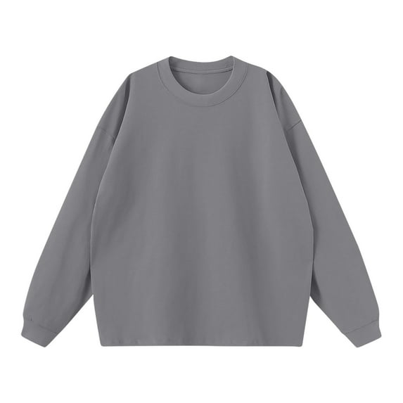 Busydd Hoodies for Men Solid Color Crewneck Sweatshirts Fashion Casual Long Sleeve Shirts for Men Lightweight Loose Oversized Hoodie Pullover Tops