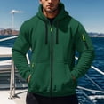 thumbnail image 1 of Busydd Hoodies for Men Trendy Fleece Zip Up Hoodie Casual Comfy Solid Color Jackets for Men Long Sleeve Drawstring Men's Hoodies with Pockets, 1 of 7