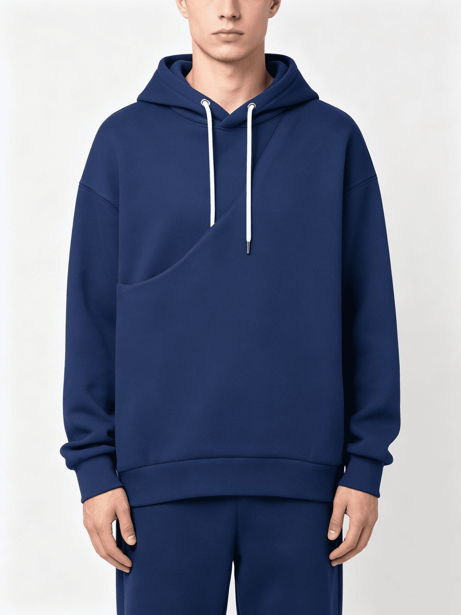 Busydd Hoodies for Men with Diagonal Patch Pocket Trendy Casual Solid ...