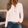 thumbnail image 1 of Busydd Hoodies for Women Casual Breathable Solid Color Pullover Tops Comfy Drawstring Long Sleeve Shirts for Women Trendy Button Fall Shirts XL, 1 of 5