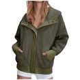 thumbnail image 1 of Busydd Hoodies for Women Solid Color Long Sleeve Women Tops Casual Comfy Fall Sweatshirts for Women with Pockets S, 1 of 7