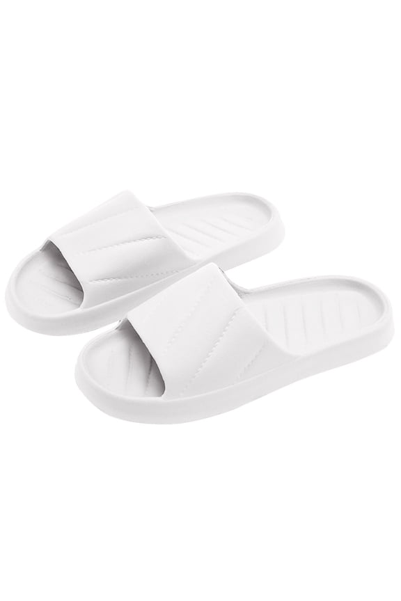 House Slippers for Woman Comfortable Thick Heel Slip on Shoes Women Casual Open Toe Solid Color Indoor Women'S Shoes 5.5