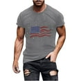 thumbnail image 1 of Busydd Independence Day T Shirts for Man Round Neck Short Sleeve Summer Tops 4th of July American Flag Print Patriotic Tees Casual Comfy Cotton T Shirts, 1 of 5