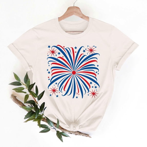 Busydd Independence Day Tops for Women Trendy Casual Comfy T Shirts for Women USA Flag Print Tshirts Round Neck Short Sleeve Going Out Tops 2XL
